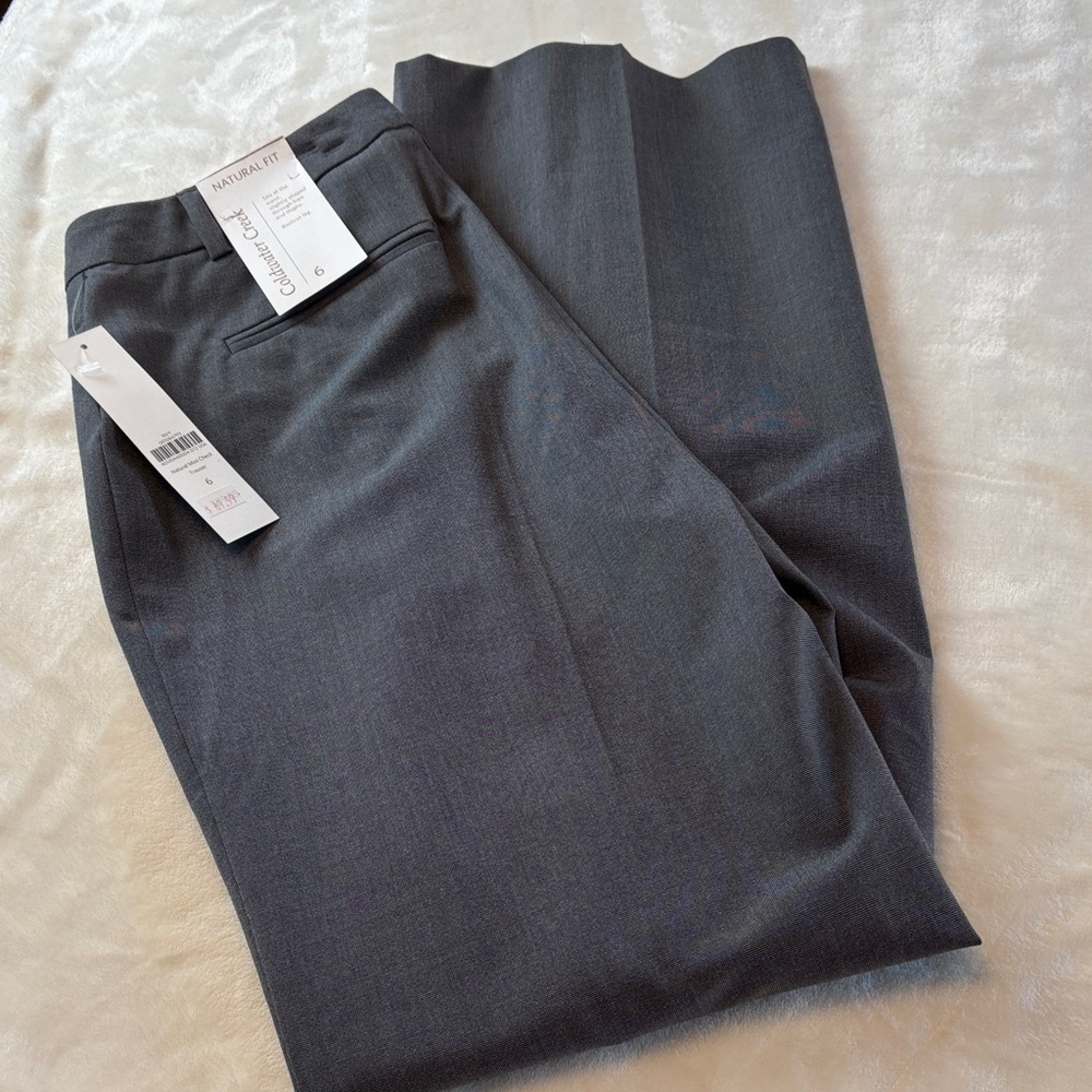 NWT Women's COLDWATER CREEK Gray Dress Pants Size 6 Natural Fit - Sassy!